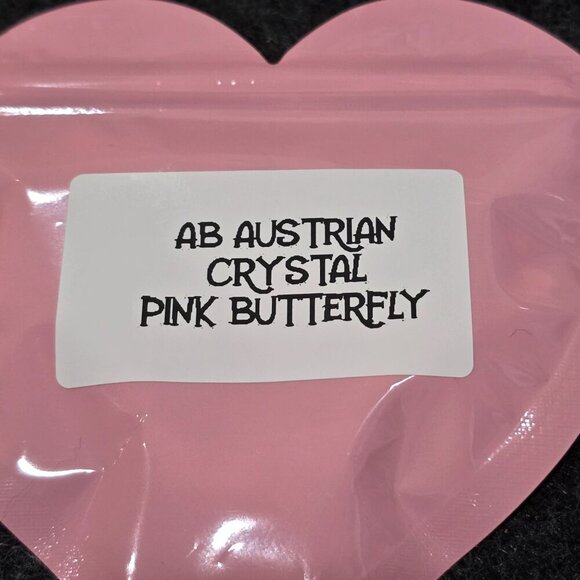 Handmade ✦ Austrian Crystal Bracelet ✦ Pink Butterfly Beads + Gold Accents - Picture 9 of 9